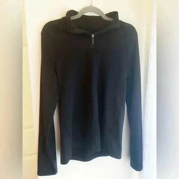 Tahari 1/4 Zip Pullover Black Size Small Activewear Techwear Sport Long Sleeve - Picture 1 of 10